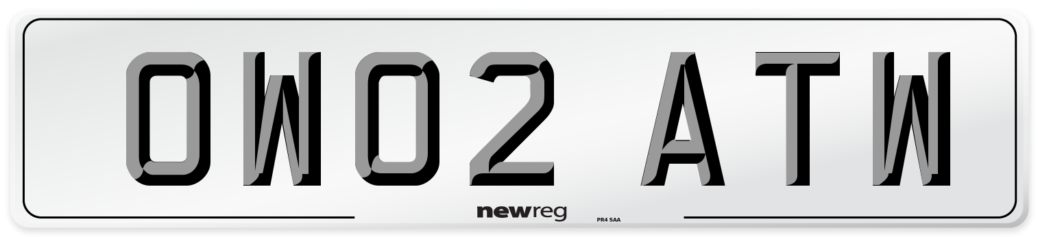 OW02 ATW Number Plate from New Reg